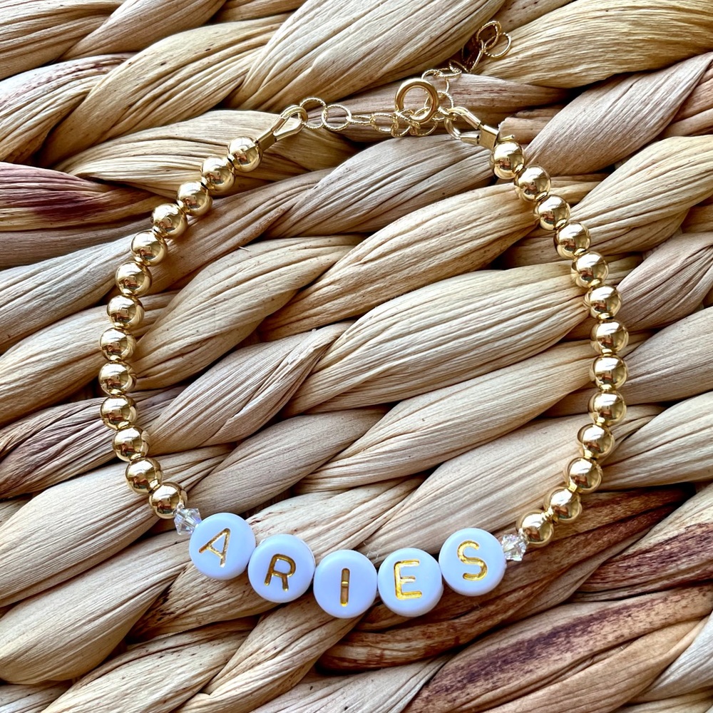 🌻HANDMADE 14k Gold Filled Aries Bead Bracelet
